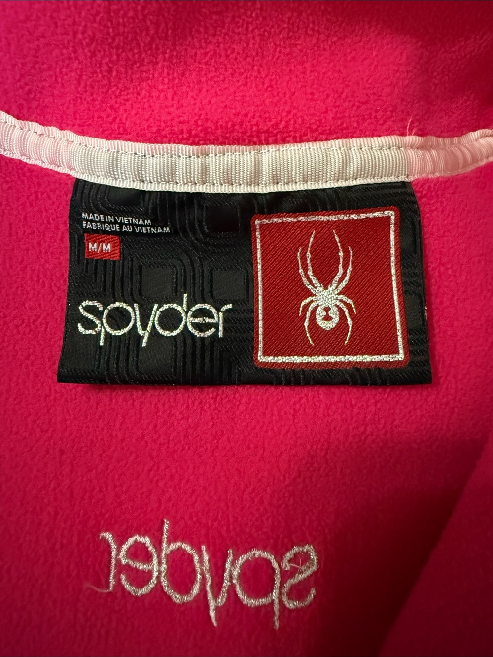 SPYDER Women's Core Fleece Lined Full Zip Sweater Jacket In Hot Pink Size M - Picture 9 of 10